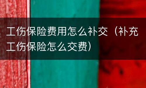 工伤保险费用怎么补交（补充工伤保险怎么交费）