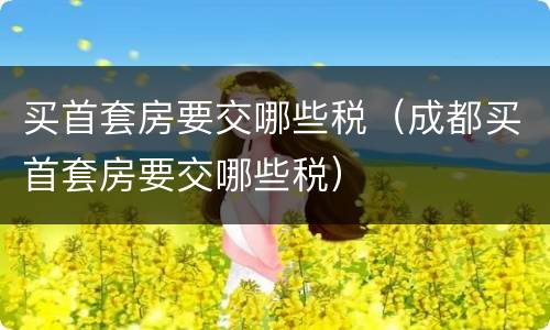 买首套房要交哪些税（成都买首套房要交哪些税）