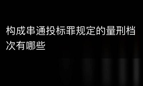 构成串通投标罪规定的量刑档次有哪些