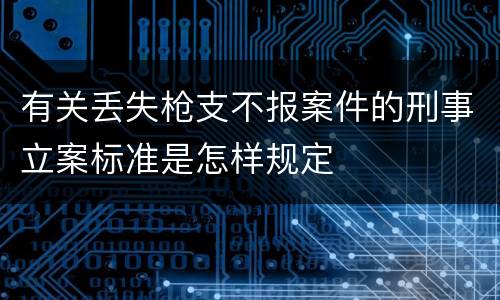 有关丢失枪支不报案件的刑事立案标准是怎样规定