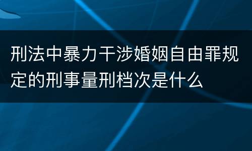 刑法中暴力干涉婚姻自由罪规定的刑事量刑档次是什么