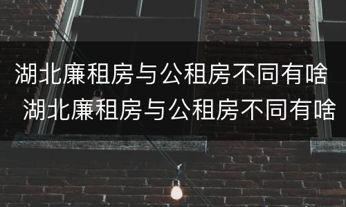 湖北廉租房与公租房不同有啥 湖北廉租房与公租房不同有啥影响