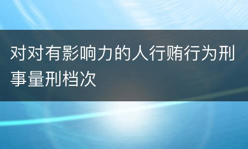 对对有影响力的人行贿行为刑事量刑档次
