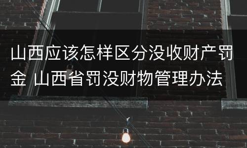 山西应该怎样区分没收财产罚金 山西省罚没财物管理办法