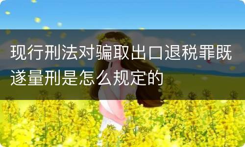 现行刑法对骗取出口退税罪既遂量刑是怎么规定的