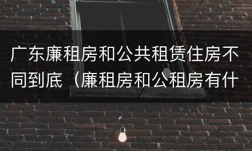 广东廉租房和公共租赁住房不同到底（廉租房和公租房有什么区别广州）