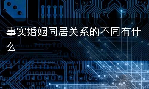 事实婚姻同居关系的不同有什么