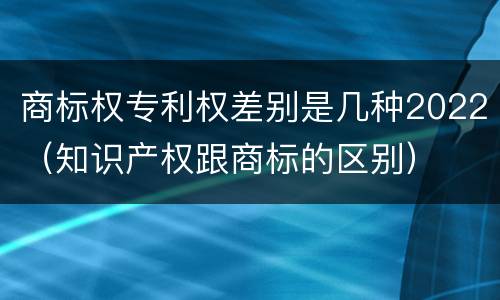 商标权专利权差别是几种2022（知识产权跟商标的区别）