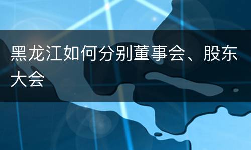 黑龙江如何分别董事会、股东大会