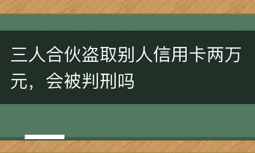 三人合伙盗取别人信用卡两万元，会被判刑吗