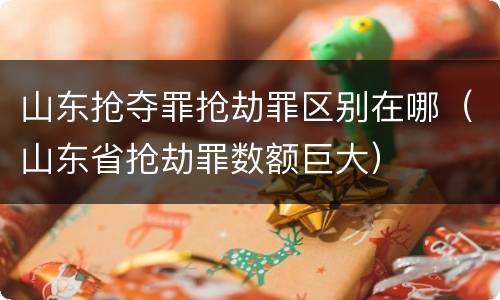 山东抢夺罪抢劫罪区别在哪（山东省抢劫罪数额巨大）