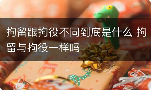 拘留跟拘役不同到底是什么 拘留与拘役一样吗