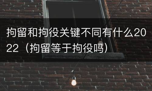 拘留和拘役关键不同有什么2022（拘留等于拘役吗）