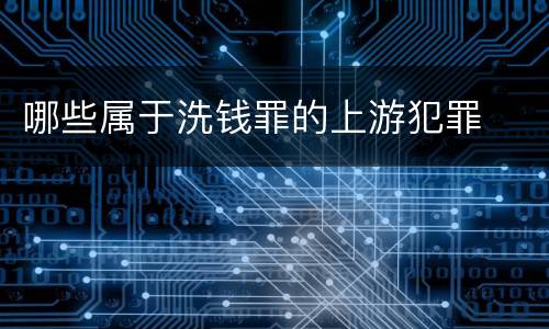 哪些属于洗钱罪的上游犯罪