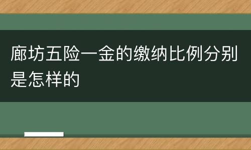 廊坊五险一金的缴纳比例分别是怎样的