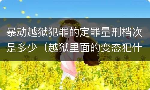 暴动越狱犯罪的定罪量刑档次是多少（越狱里面的变态犯什么罪）