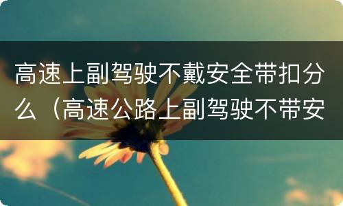 高速上副驾驶不戴安全带扣分么（高速公路上副驾驶不带安全带扣多少分）