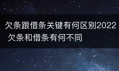 欠条跟借条关键有何区别2022 欠条和借条有何不同