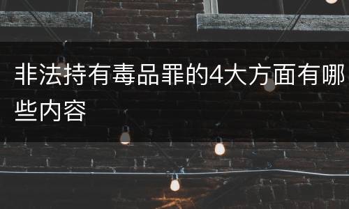 非法持有毒品罪的4大方面有哪些内容