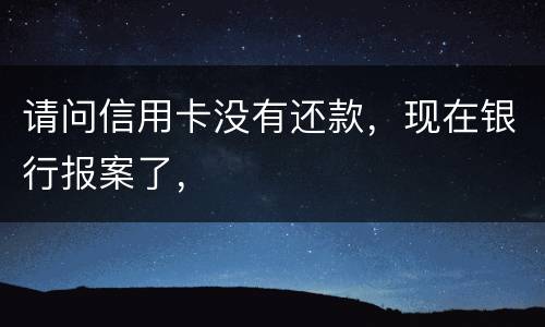 请问信用卡没有还款，现在银行报案了，