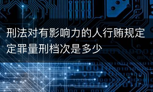 刑法对有影响力的人行贿规定定罪量刑档次是多少