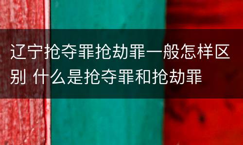 辽宁抢夺罪抢劫罪一般怎样区别 什么是抢夺罪和抢劫罪