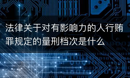 法律关于对有影响力的人行贿罪规定的量刑档次是什么