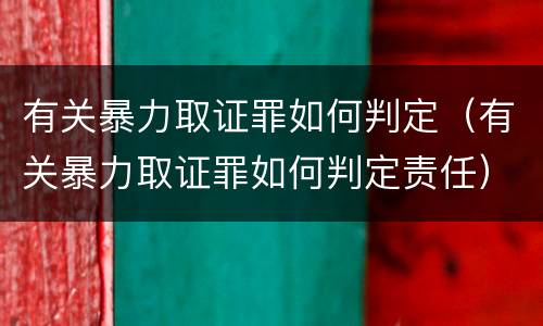 有关暴力取证罪如何判定（有关暴力取证罪如何判定责任）