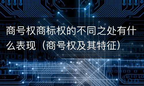 商号权商标权的不同之处有什么表现（商号权及其特征）