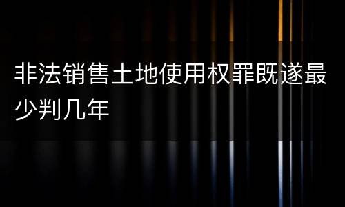 非法销售土地使用权罪既遂最少判几年