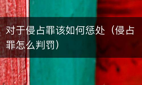 对于侵占罪该如何惩处（侵占罪怎么判罚）