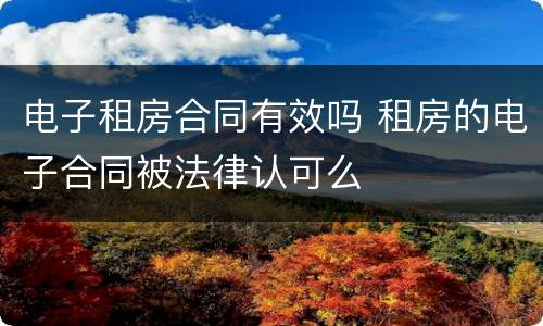 电子租房合同有效吗 租房的电子合同被法律认可么