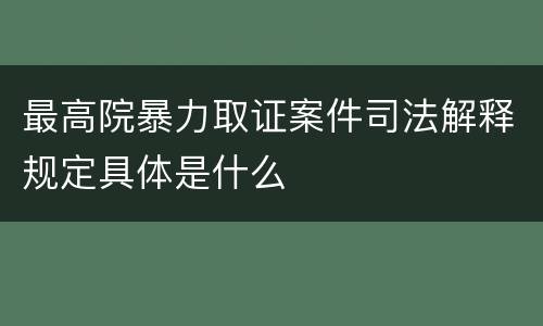 最高院暴力取证案件司法解释规定具体是什么