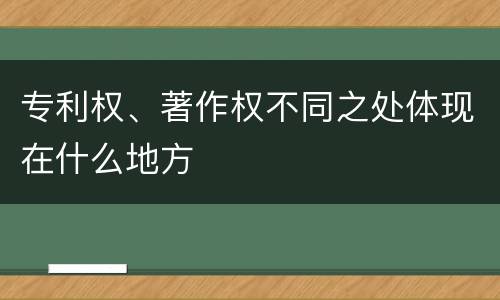 专利权、著作权不同之处体现在什么地方