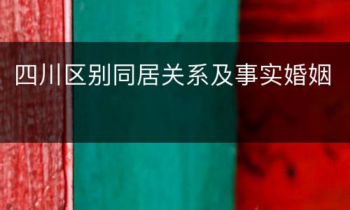 四川区别同居关系及事实婚姻