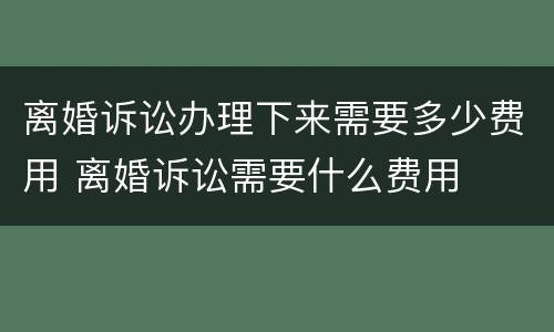 离婚诉讼办理下来需要多少费用 离婚诉讼需要什么费用