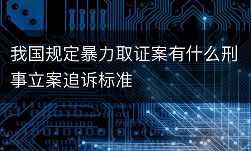 我国规定暴力取证案有什么刑事立案追诉标准