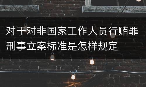 对于对非国家工作人员行贿罪刑事立案标准是怎样规定