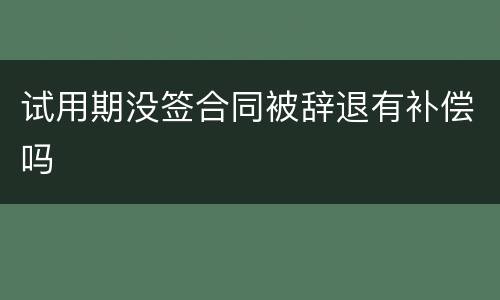试用期没签合同被辞退有补偿吗