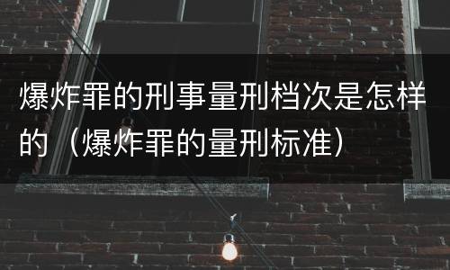 爆炸罪的刑事量刑档次是怎样的（爆炸罪的量刑标准）