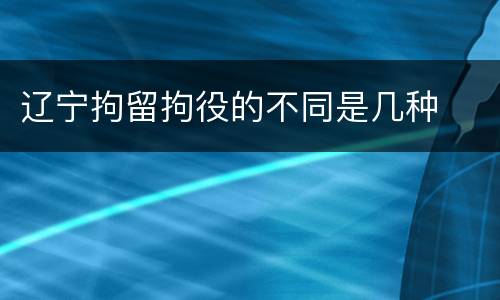 辽宁拘留拘役的不同是几种
