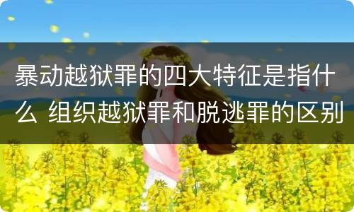 暴动越狱罪的四大特征是指什么 组织越狱罪和脱逃罪的区别