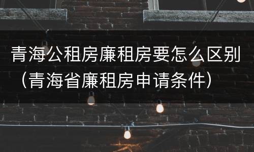 青海公租房廉租房要怎么区别（青海省廉租房申请条件）