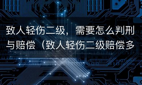 致人轻伤二级，需要怎么判刑与赔偿（致人轻伤二级赔偿多少）