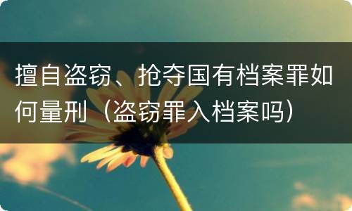 擅自盗窃、抢夺国有档案罪如何量刑（盗窃罪入档案吗）