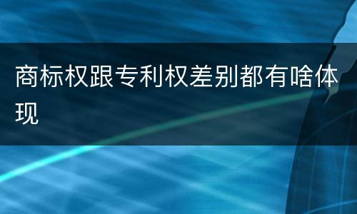 商标权跟专利权差别都有啥体现