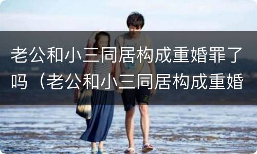 老公和小三同居构成重婚罪了吗（老公和小三同居构成重婚罪了吗怎么判）