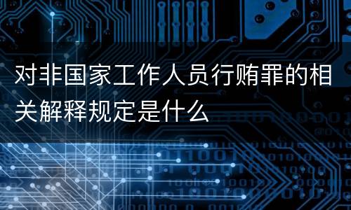 对非国家工作人员行贿罪的相关解释规定是什么