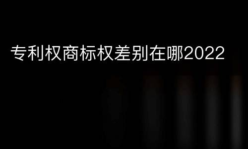 专利权商标权差别在哪2022