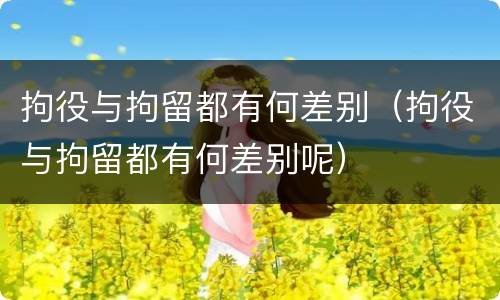 拘役与拘留都有何差别（拘役与拘留都有何差别呢）